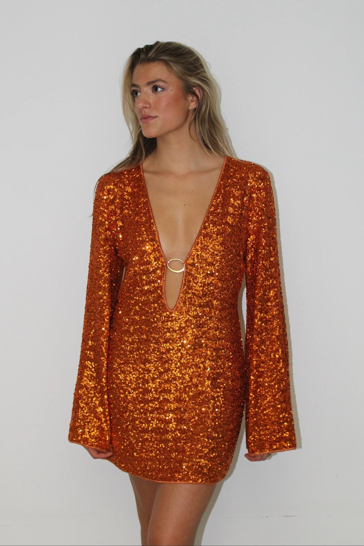 Leilani | Women's Long Sleeve Sequin Mini Summer Dress