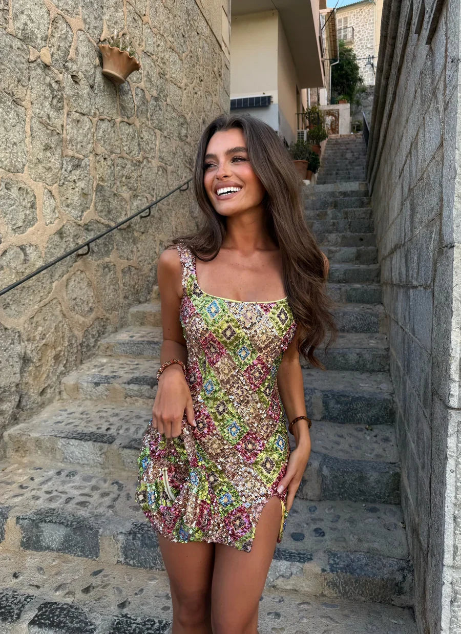 Lisa | Women's Sequin Crystal Mini Summer Party Dress