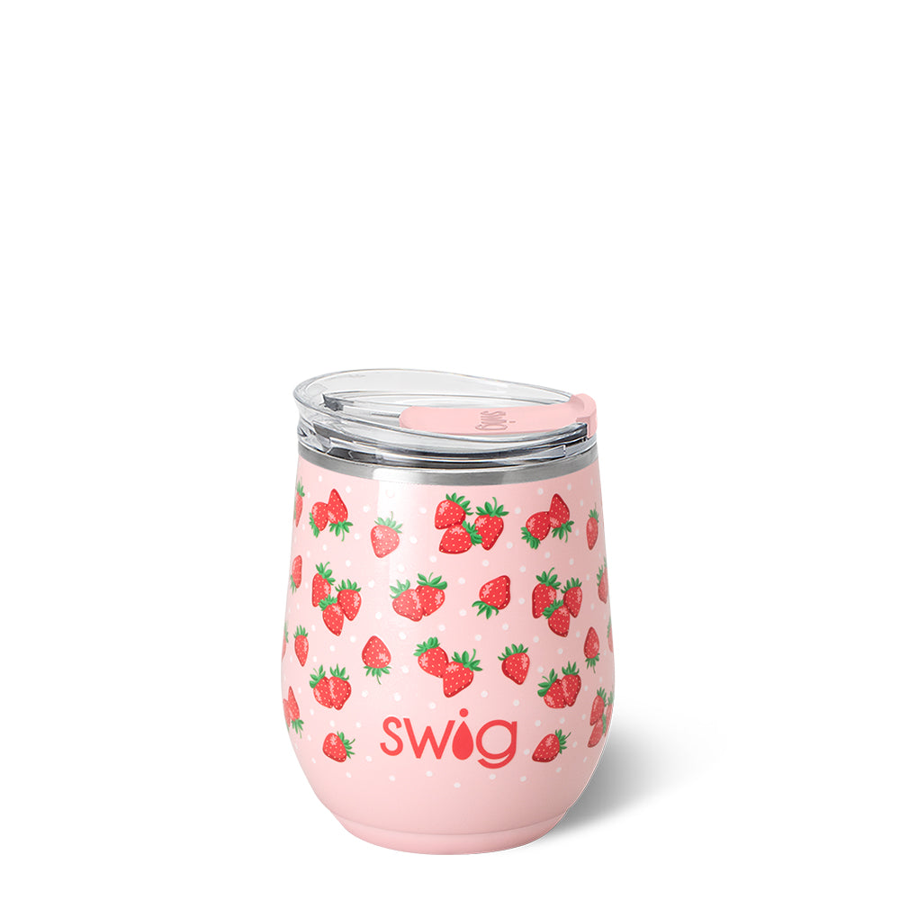 Swig Strawberry Shortcake Stemless Wine 12oz