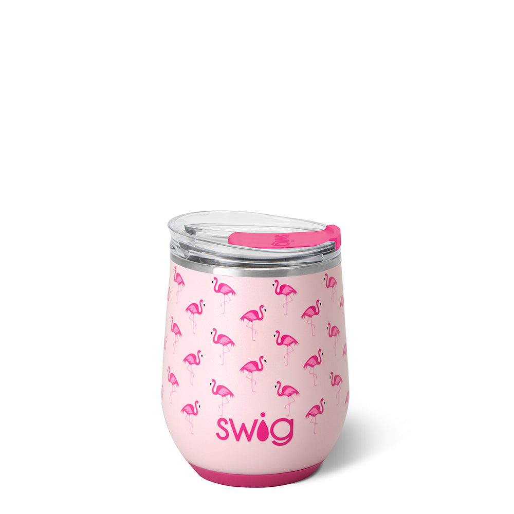 Swig Flamingos Stemless Wine 12oz