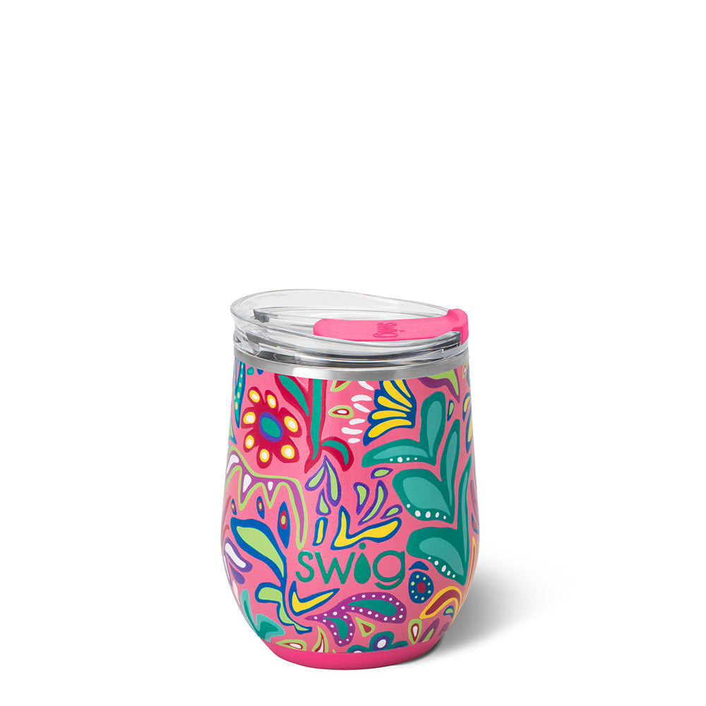Swig Flora Rosa Stemless Wine 12oz