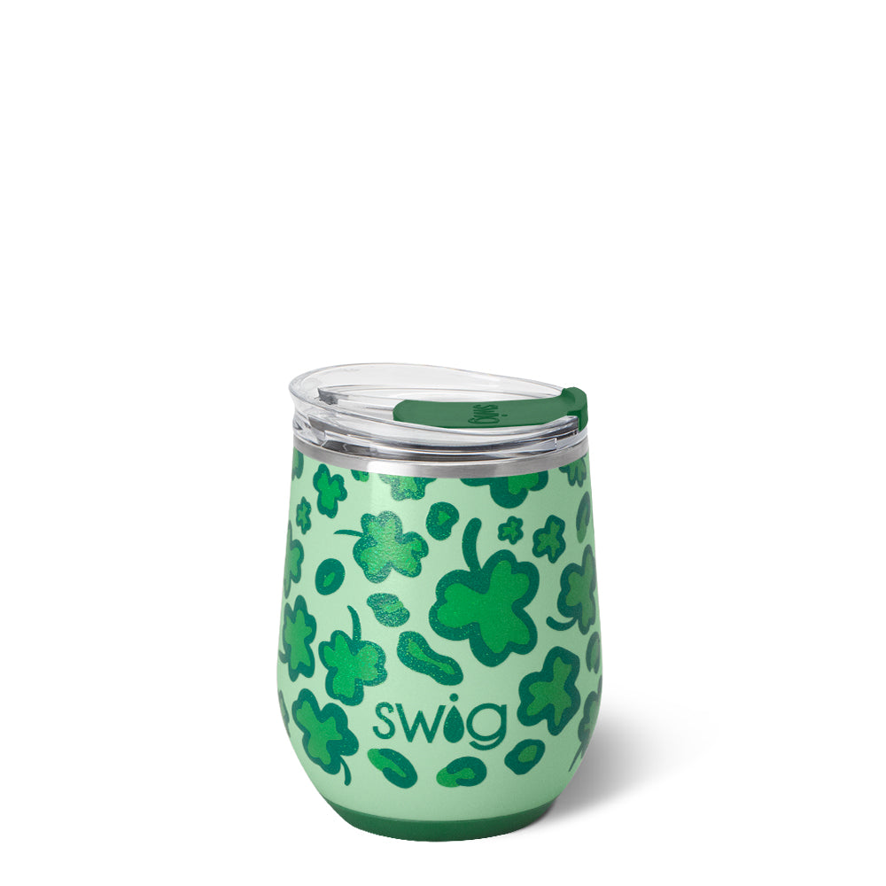 Swig Lucky Leopard Stemless Wine 12oz