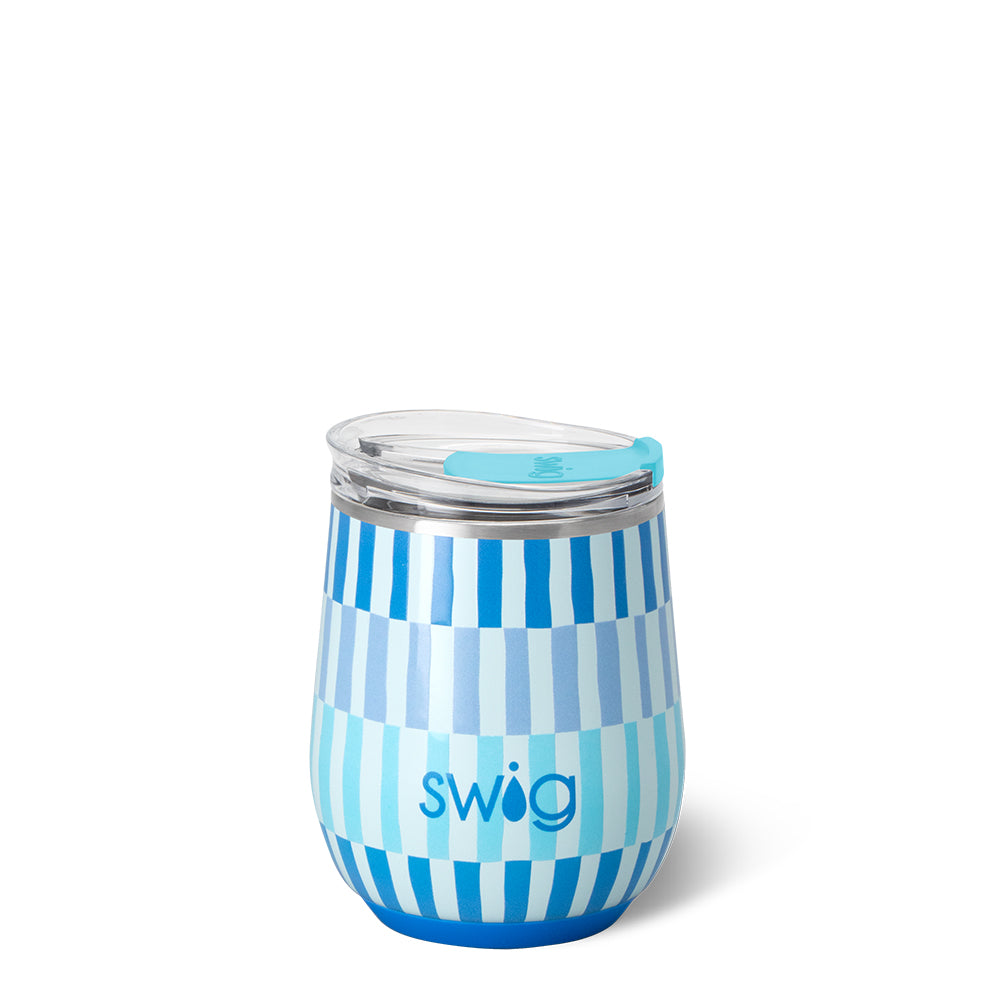 Swig Glacier Stripe Stemless Wine 12oz