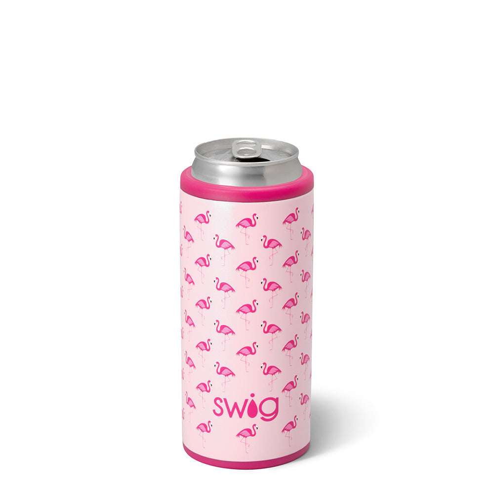 Swig Flamingos Skinny Can Cooler 12oz