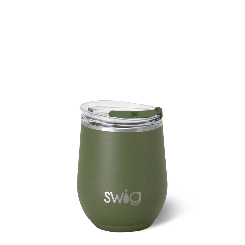 Swig Olive Stemless Wine 12oz