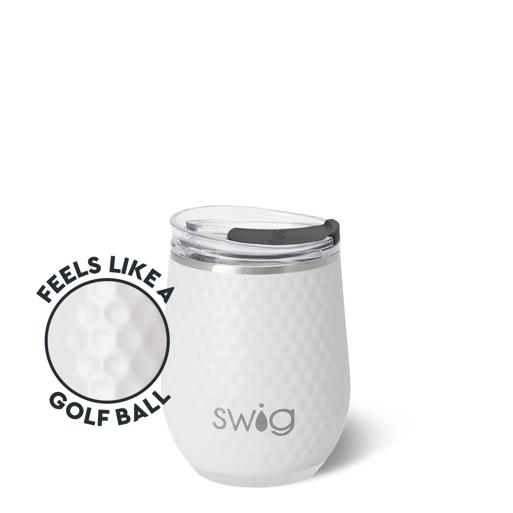 Swig White Golf Ball Stemless Wine 12oz