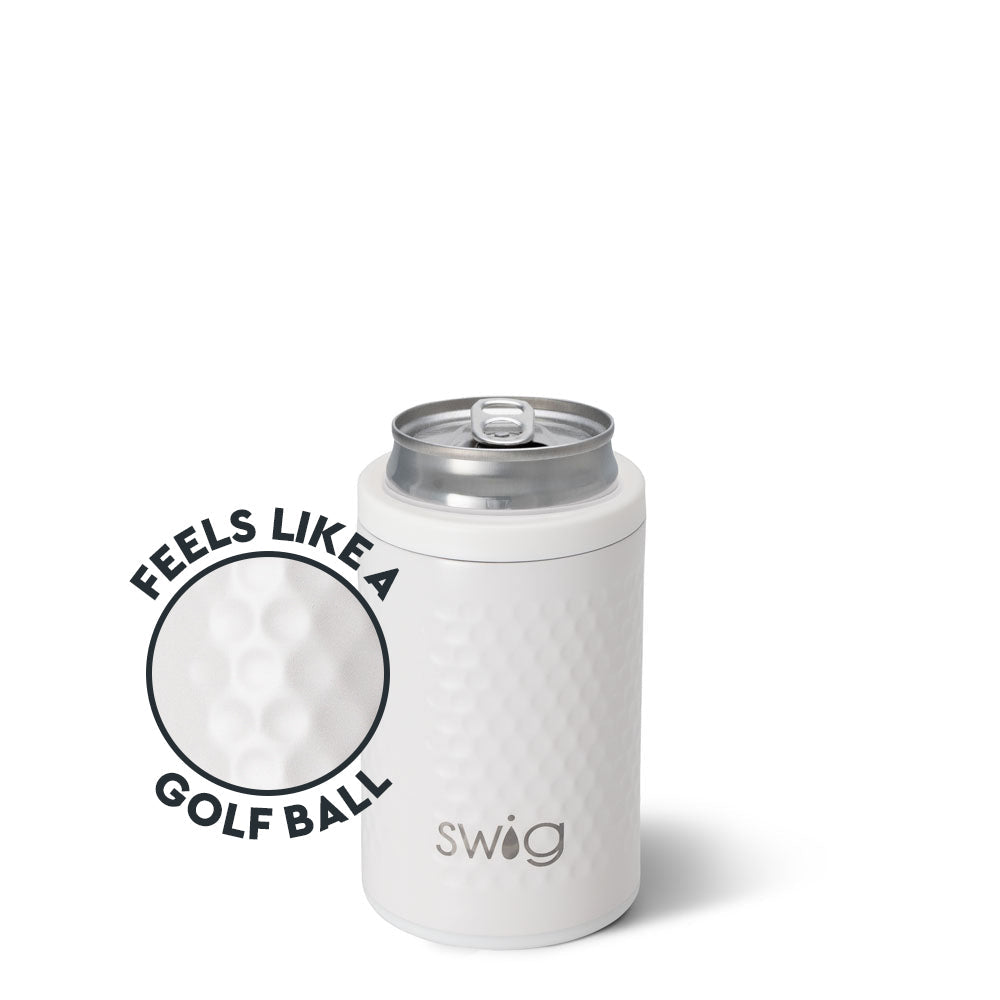 Swig White Golf Ball Can + Bottle Cooler 12oz