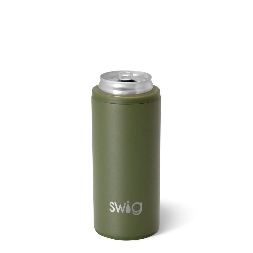 Swig Olive Skinny Can Cooler 12oz