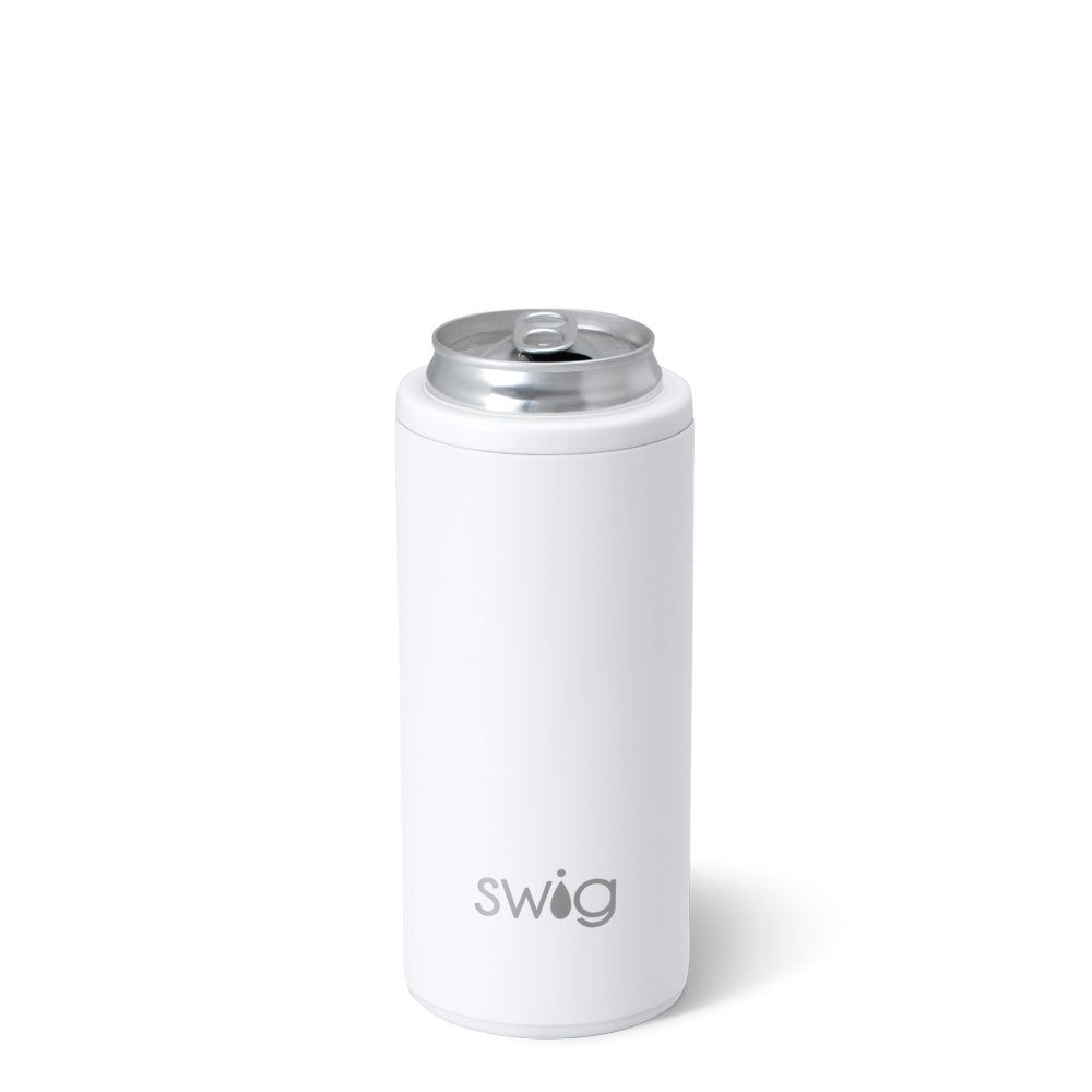 Swig White Skinny Can Cooler 12oz