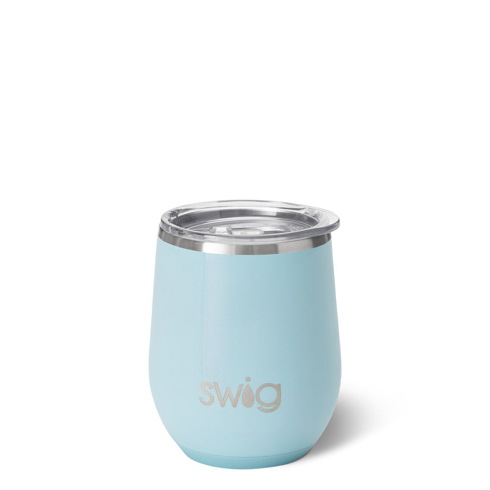 Swig Shimmer Aquamarine Stemless Wine 12oz